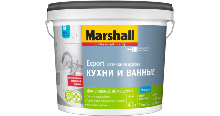 Краска Marshall для кухни и ванной 4,5л BW 5%