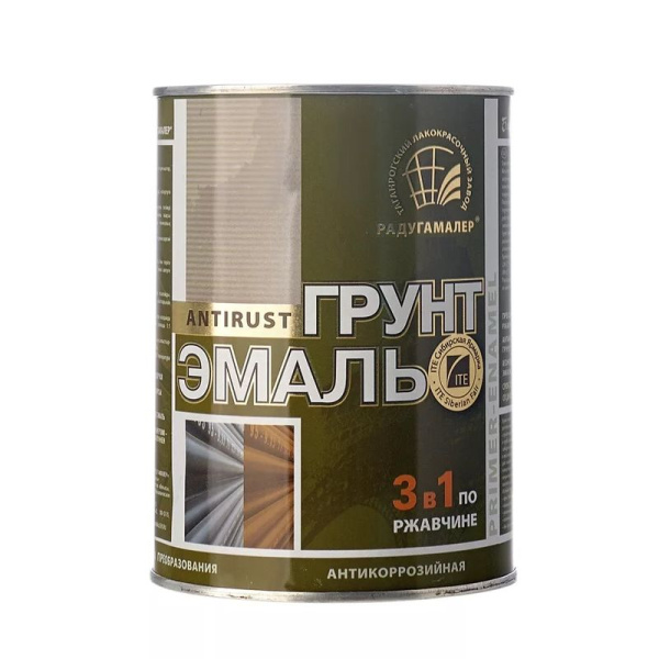 Грунт эмаль по ржавчине 3в1 графит 1,9 кг Радуга