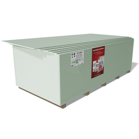 Гипсокартон 12,5мм влагостойкий 1,2х2,5 Danogips