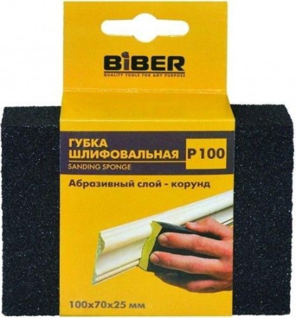 Губка шлифовальная 100х70х25мм Р100 Biber