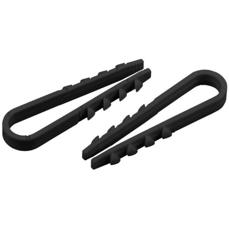 Дюбель хомут 11-18 100шт круглый черный Роскабель