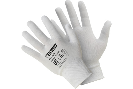 Перчатки полиэстер д/сборки белые L Fiberon