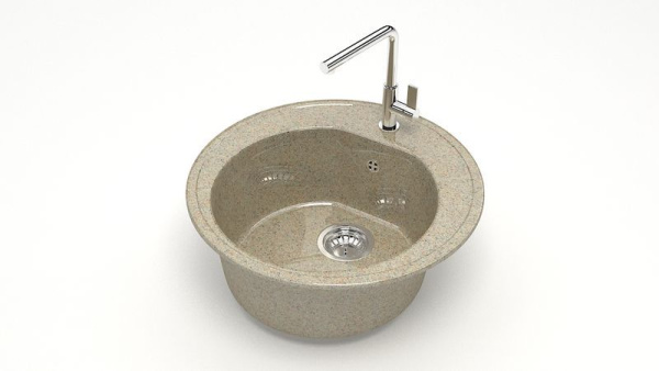 Мойка иск мрамор врезная Черая 510х510х191 песочный