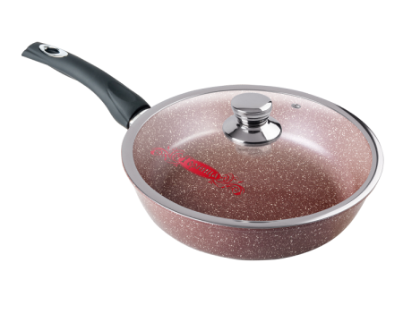 Сковорода ф240 h65 с пласт ручкой с крышкой гранит Горница(38)