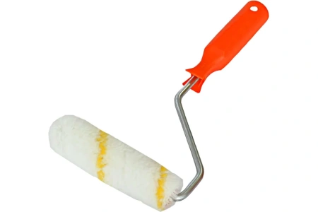 Валик эмаль алкид 100х15х12х6мм 800г/м2 полиамид желтая полоса Decor(30)*