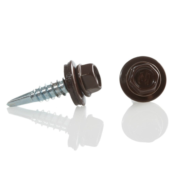 Саморез кровельный RAL8017 5,5х25 металл  50шт шоколадно коричневый Daxmer-