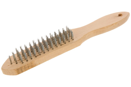 Щетка по металлу 5-рядная деревянная ручка Biber